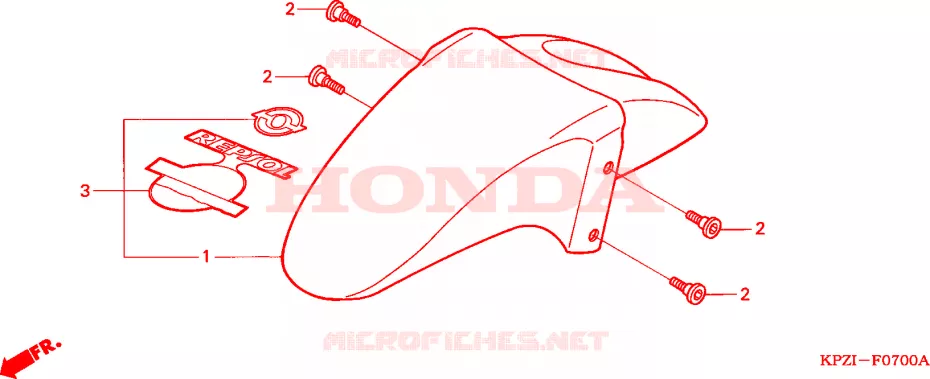 VOOR STROOMLIJNKAP Honda SCOOTER 150 DYLAN 2007  SES1504