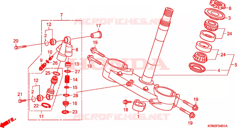 STURING STANG(CRF250R8/9)/STURING DEMPER Honda MOTO 250 CRF 2009  CRF250R9