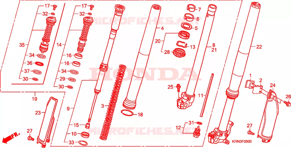 VOOR VORK Honda MOTO 250 CRF 2005  CRF250R5