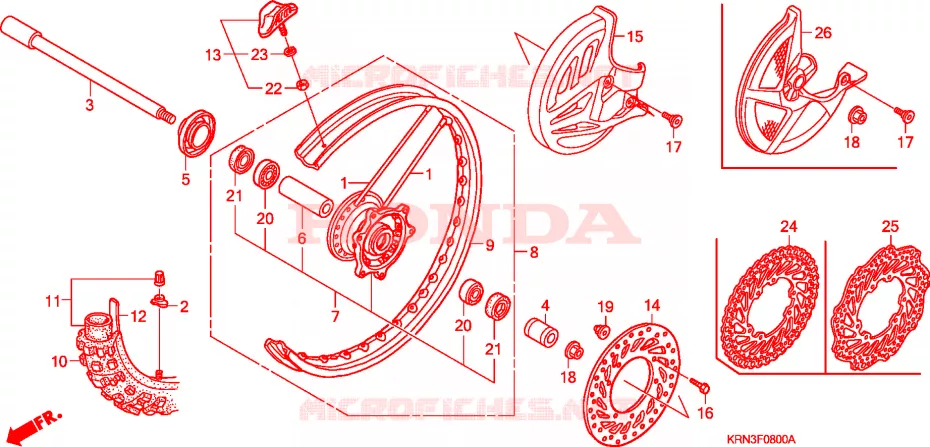 VOOR WIEL Honda MOTO 250 CRF 2006  CRF250R6