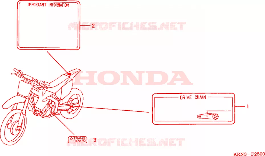 WAARSCHUWINGSLABEL Honda MOTO 250 CRF 2004  CRF250R4