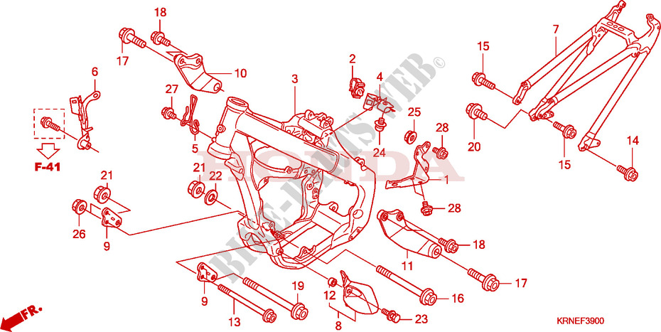 FRAME CHASSIS voor Honda CRF 250 R 2010
