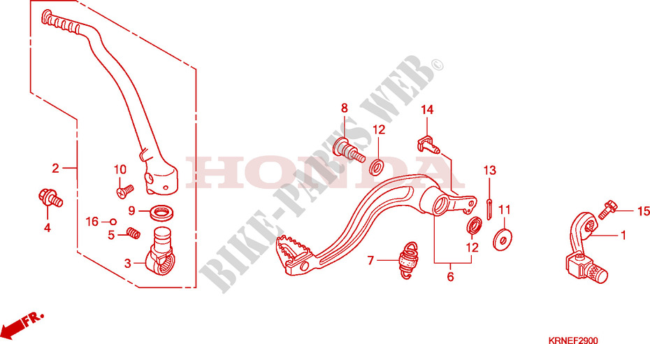 PEDAAL/KICKSTARTER ARM voor Honda CRF 250 R 2010