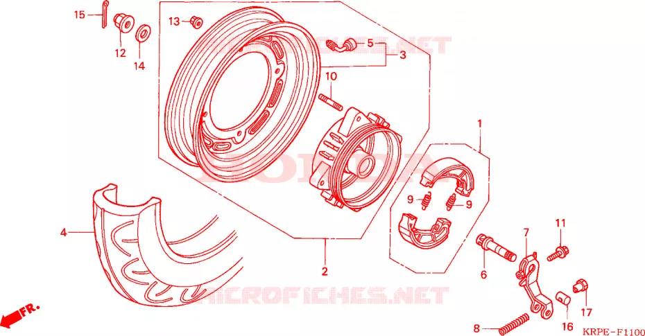 ACHTER WIEL Honda SCOOTER 100 LEAD 2005  SCV100F5