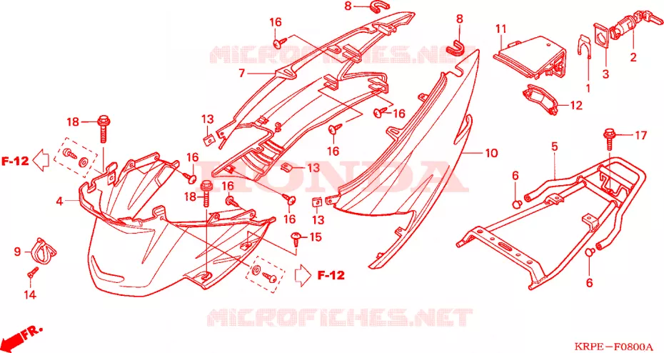 CHASSIS AFDEKKING Honda SCOOTER 100 LEAD 2008  SCV100F5