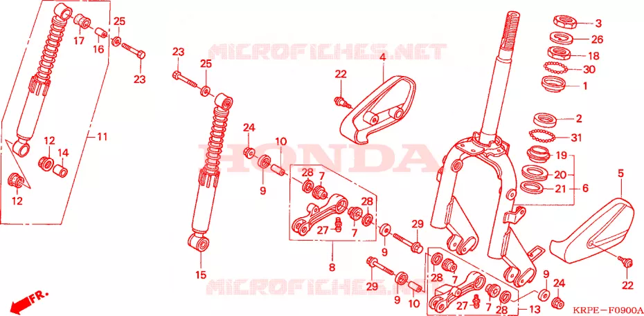 STURING STANG/ VOOR VORK Honda SCOOTER 100 LEAD 2007  SCV100F5