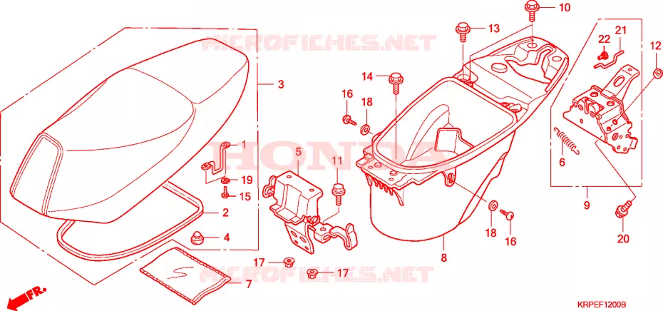 ZITTING/BAGAGEBOX Honda SCOOTER 100 LEAD 2007  SCV100F5