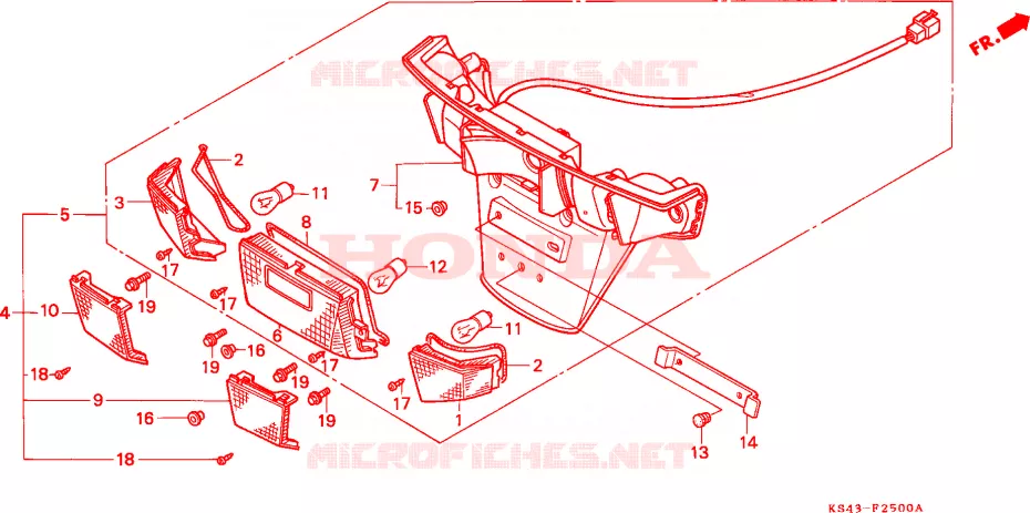 ACHTER COMBINATIE LICHT Honda SCOOTER 250 HELIX 1993  CN250P
