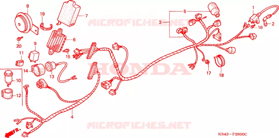 BEDRADINGSBUNDEL Honda SCOOTER 250 SPAZIO 1991  CN250M