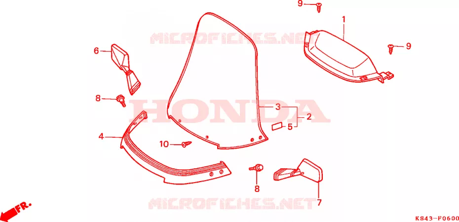 METER KLEP/WIND SCREEN Honda SCOOTER 250 SPAZIO 1990  CN250L