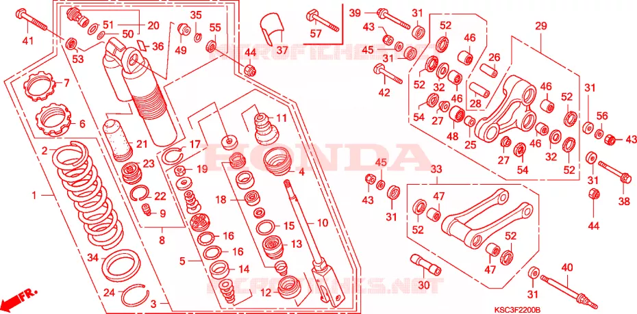ACHTER KUSSEN Honda MOTO 250 CRF 2004  CRF250X4