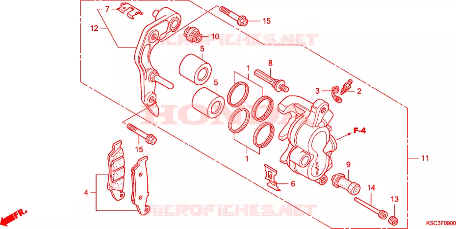 VOOR REMKLAUW Honda MOTO 250 CRF 2004  CRF250X4