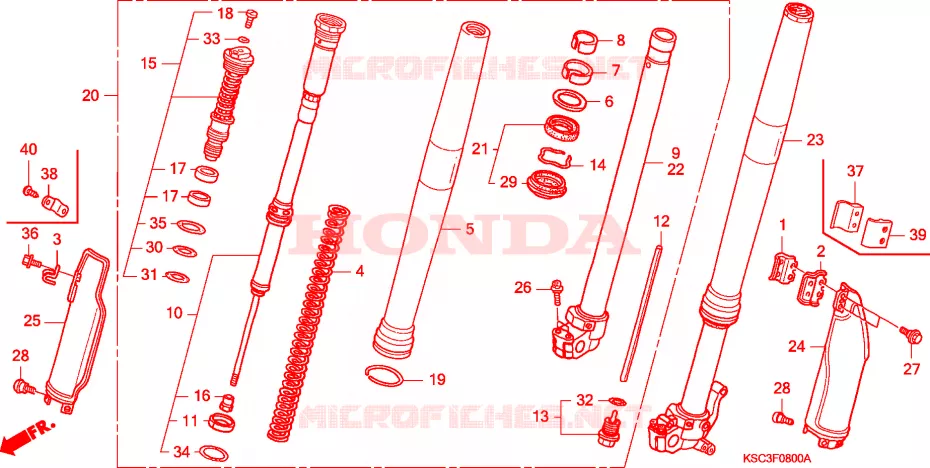 VOOR VORK Honda MOTO 250 CRF 2009  CRF250X9