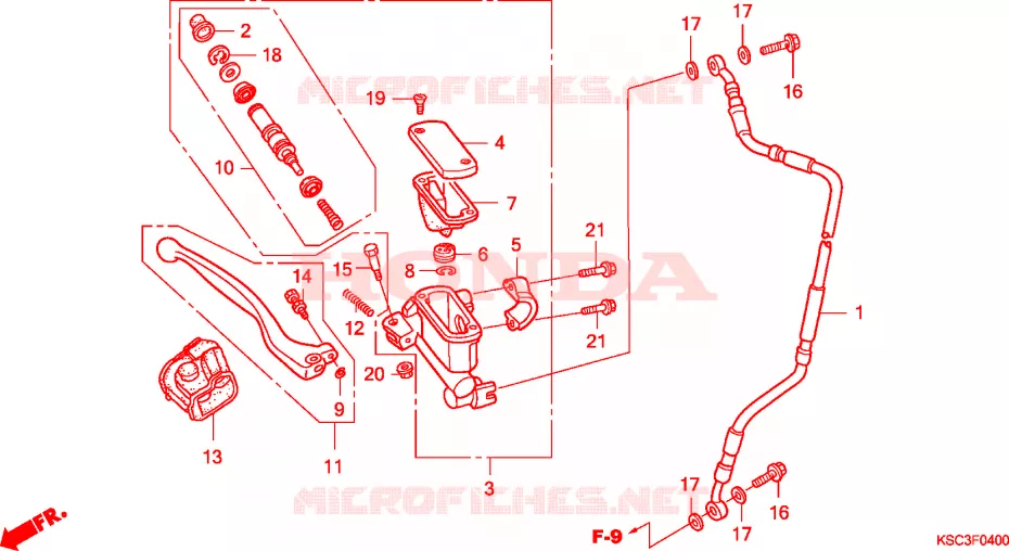 VOORREM HOOFDCILINDER Honda MOTO 250 CRF 2004  CRF250X4