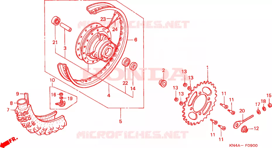 ACHTER WIEL Honda MOTO 80 CRF 2005  CRF80F5