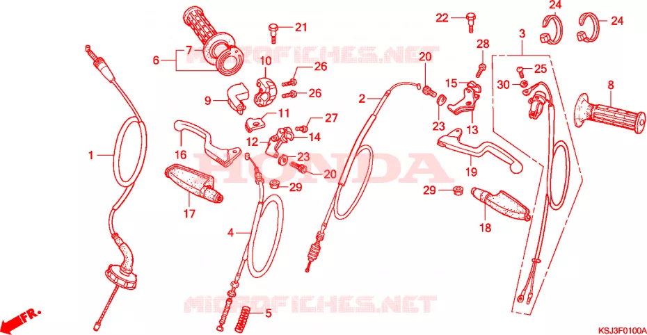 HENDEL HEFBOOM/KABEL Honda MOTO 100 CRF 2006  CRF100F6