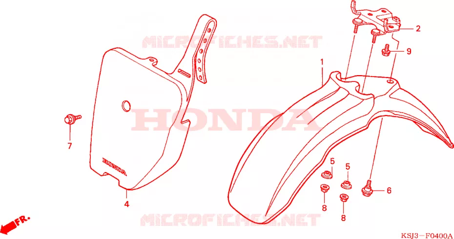 VOOR STROOMLIJNKAP Honda MOTO 80 CRF 2007  CRF80F7