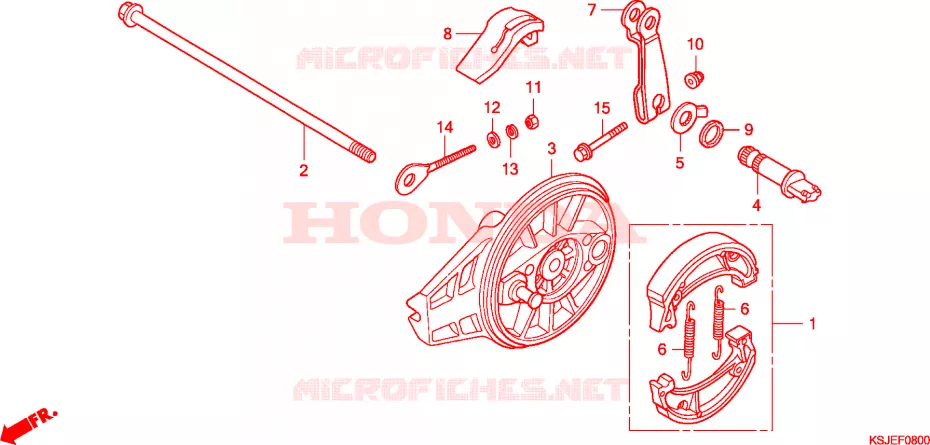 ACHTER REM PANEEL Honda MOTO 100 CRF 2011  CRF100FB