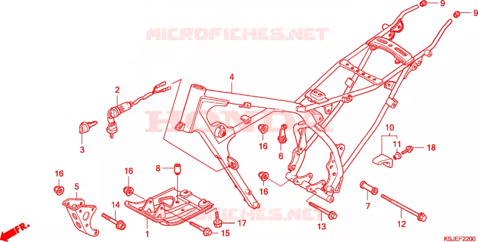 FRAME CHASSIS Honda MOTO 100 CRF 2011  CRF100FA