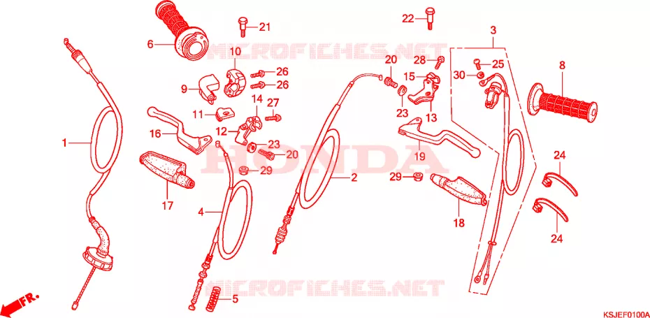 HENDEL HEFBOOM/KABEL Honda MOTO 80 CRF 2008  CRF80F8