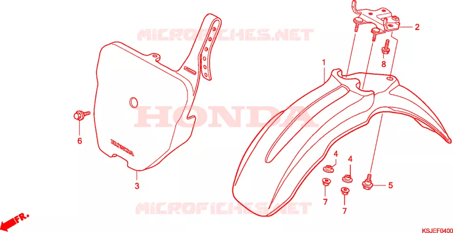 VOOR STROOMLIJNKAP Honda MOTO 80 CRF 2011  CRF80FB