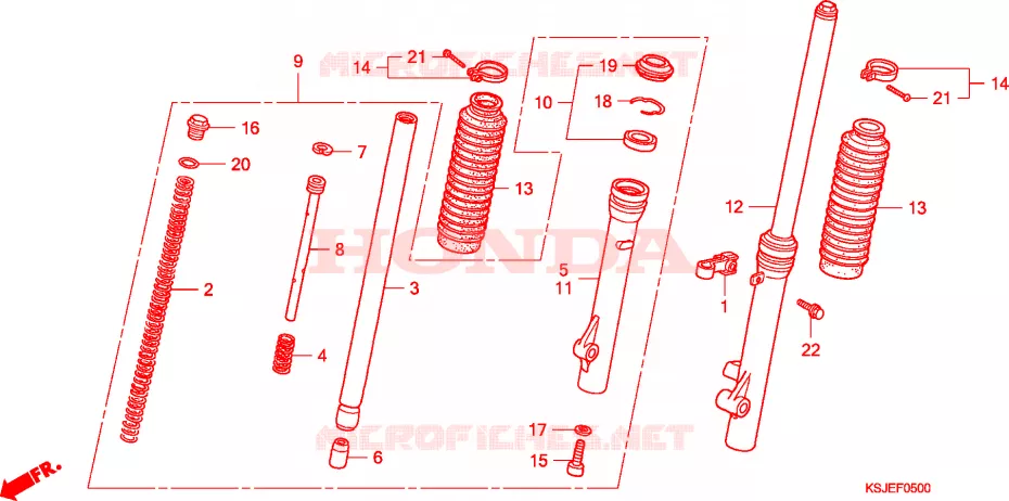 VOOR VORK Honda MOTO 100 CRF 2011  CRF100FB