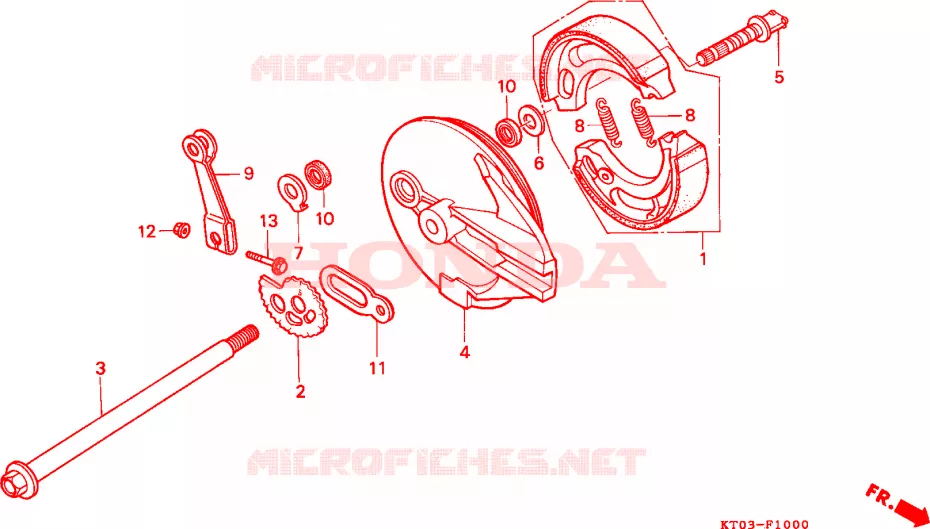 ACHTER REM PANEEL Honda MOTO 200 XR 1993  XR200RP