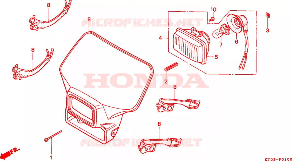 KOPLAMP Honda MOTO 200 XR 2000  XR200RY