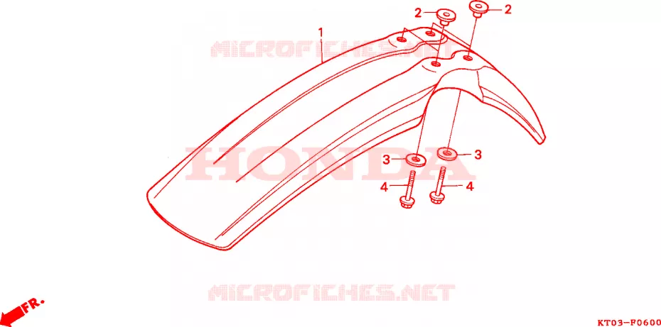 VOOR STROOMLIJNKAP Honda MOTO 200 XR 1994  XR200RR