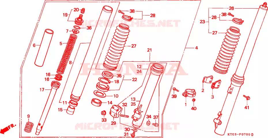 VOOR VORK Honda MOTO 200 XR 1994  XR200RR