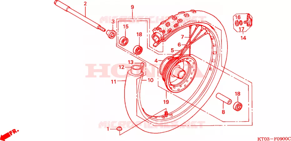 VOOR WIEL Honda MOTO 200 XR 1997  XR200RV