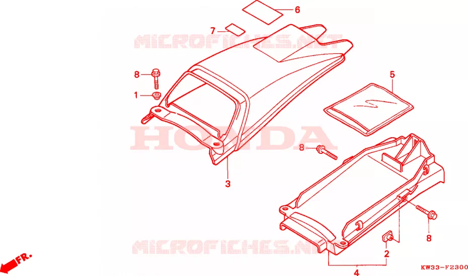 ACHTER STROOMLIJNKAP Honda MOTO 250 NX 1990  NX2502L