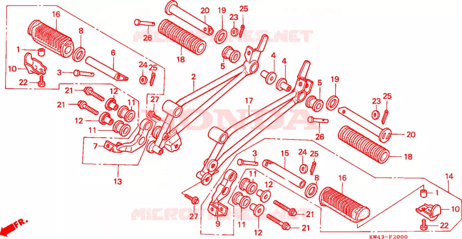 OPSTAP Honda MOTO 250 CD 1989  CD250UK