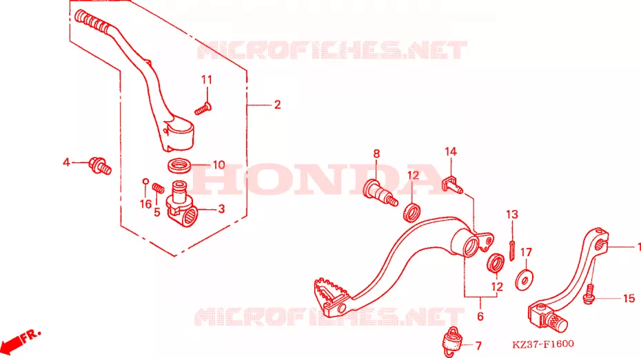 PEDAAL Honda MOTO 250 CR 2007  CR250R7
