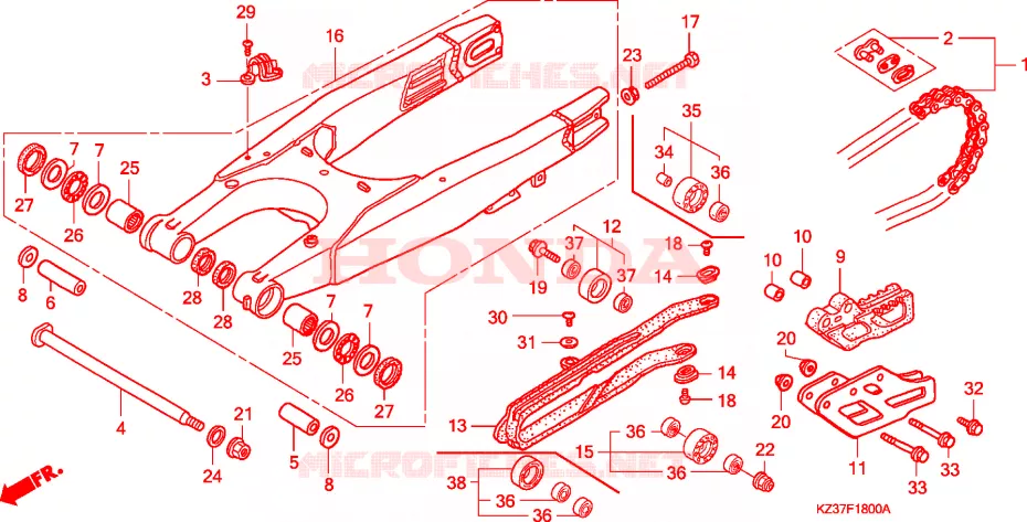 ZWAAI-ARM Honda MOTO 250 CR 2004  CR250R4