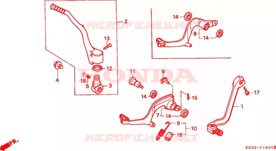 PEDAAL/KICKSTARTER ARM Honda MOTO 250 CR 1996  CR250RT