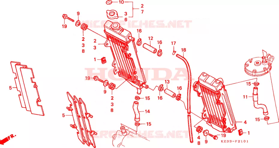 RADIATOR Honda MOTO 250 CR 1995  CR250RS