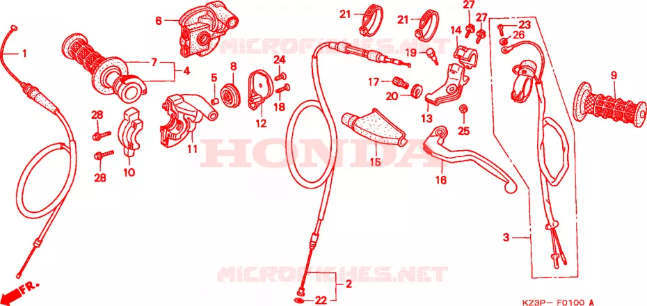 HENDEL HEFBOOM Honda MOTO 250 CR 1998  CR250RW