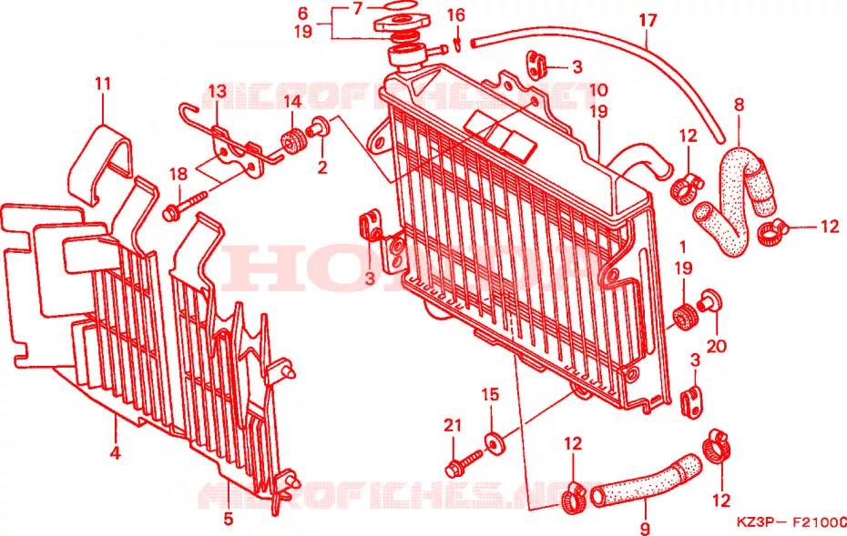 RADIATOR Honda MOTO 250 CR 1999  CR250RX