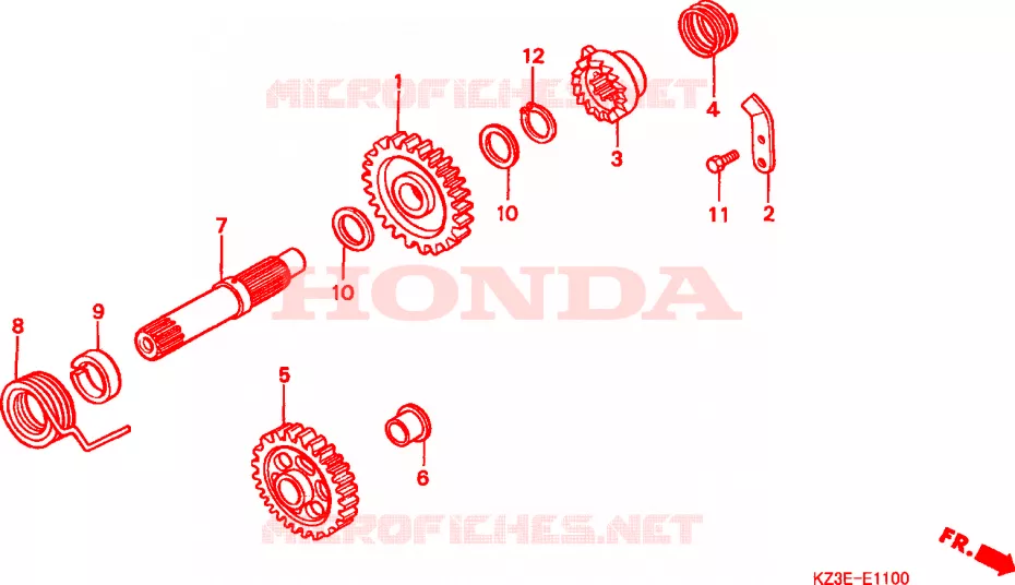 KICKSTARTER SPIL Honda MOTO 250 CR 2000  CR250RY