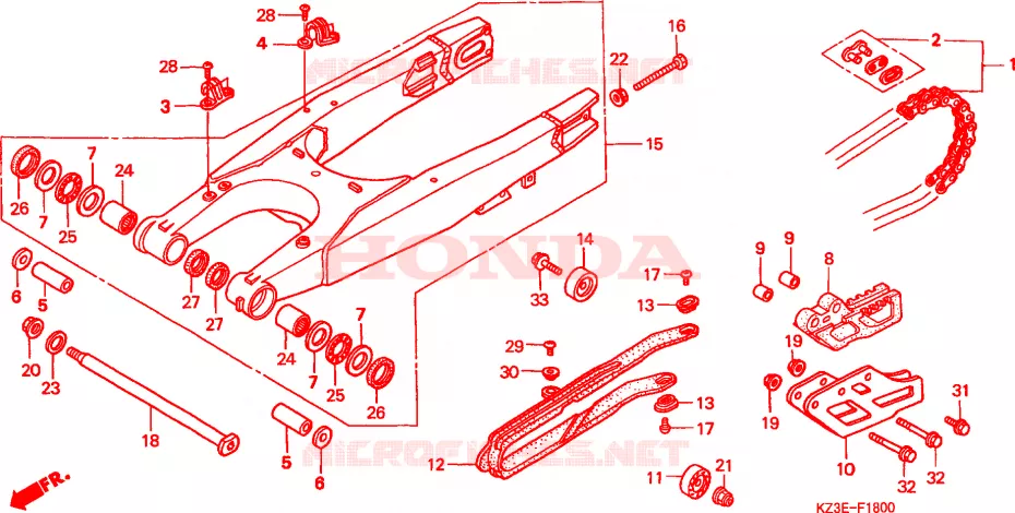 ZWAAI-ARM Honda MOTO 250 CR 2001  CR250R1
