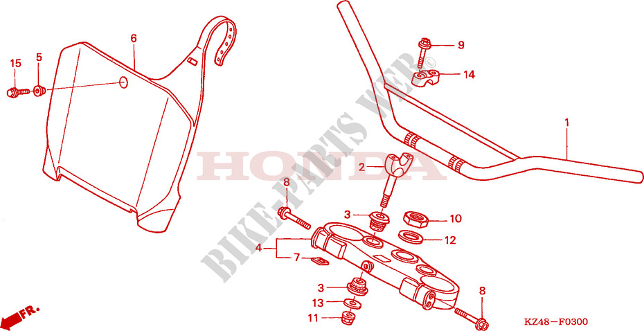 HENDEL PIJP/BOVENSTE BRUG (CR125R2,3) voor Honda CR 125 R 2002