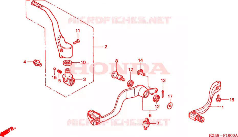 PEDAAL/KICKSTARTER ARM Honda MOTO 125 CR 2002  CR125R2