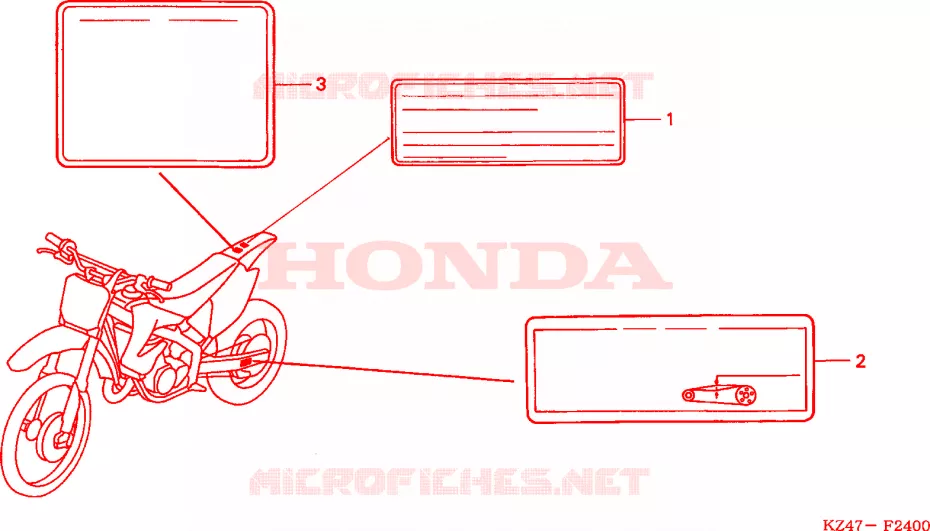 WAARSCHUWINGSLABEL Honda MOTO 125 CR 2002  CR125R2