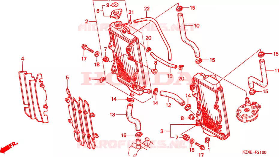 RADIATOR Honda MOTO 125 CR 2000  CR125RY