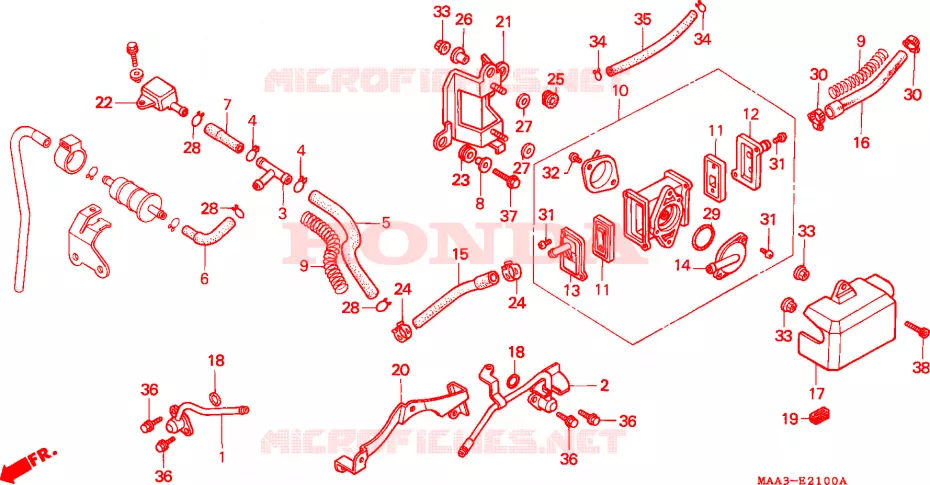 LUCHTZUIGKLEP (VT1100C-AR/SW) Honda MOTO 1100 SHADOW 1995  VT1100CS