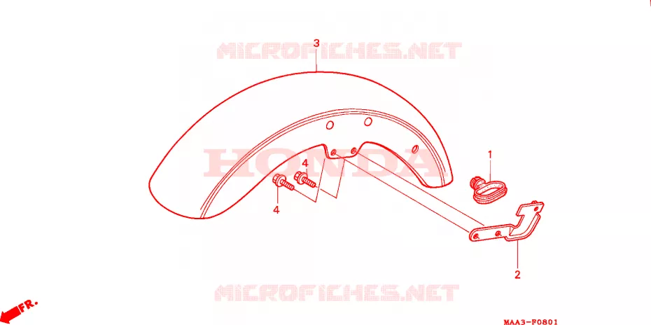 VOOR STROOMLIJNKAP (VT1100C2) Honda MOTO 1100 SHADOW 1998  VT1100C22W