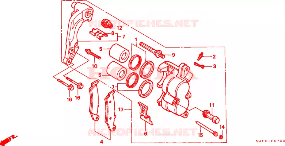 VOOR REMKLAUW Honda MOTO 500 CR 2000  CR500RY