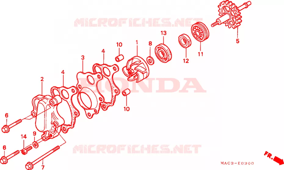 WATERPOMP Honda MOTO 500 CR 2001  CR500R1