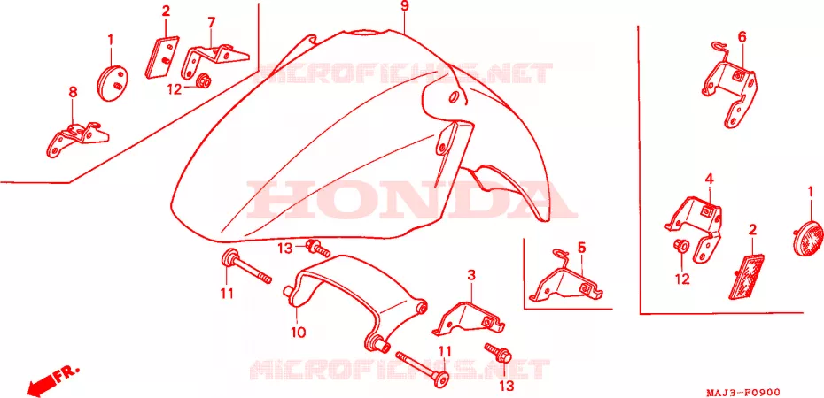 VOOR STROOMLIJNKAP  Honda MOTO 1100 PAN-EUROPEAN 1998  ST1100W